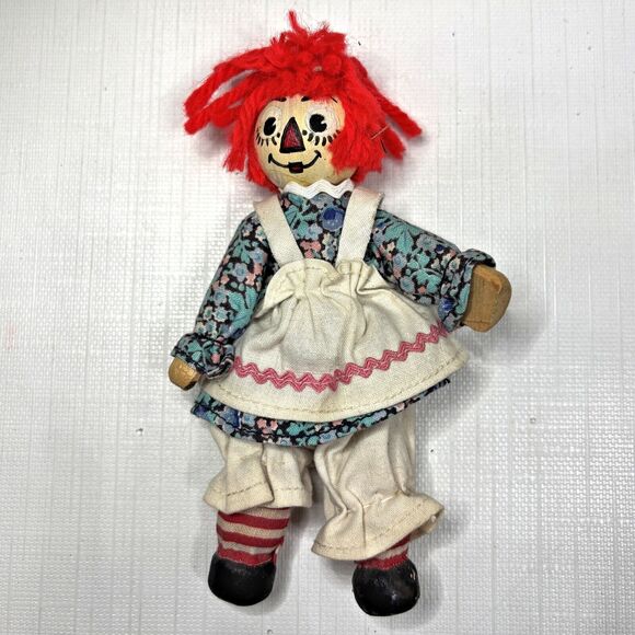 Unbranded Other - Wood Peg Raggedy Ann Doll Handmade Farmhouse Country 1970s Vintage